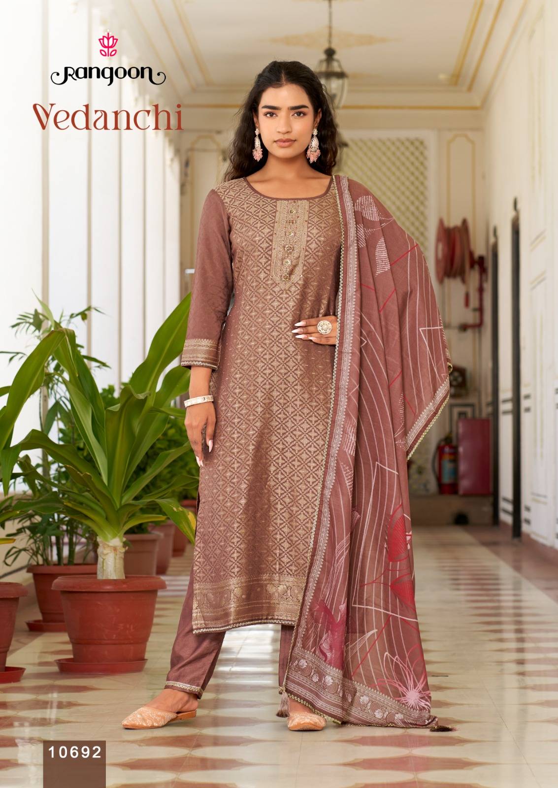 VEDANCHI by Rangoon 10691 to 10694 series Indian Traditional Wear Collection Viscose Muslin dresses At Wholesale Price